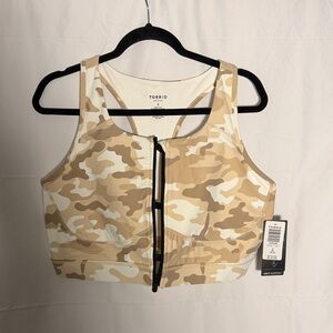 Torrid Camouflage Crop Top - Tan and Cream